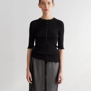 RUS Pane Shirt Ribbed Italian Yarn Black